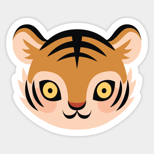 Cute tiger face Sticker by petitspixels